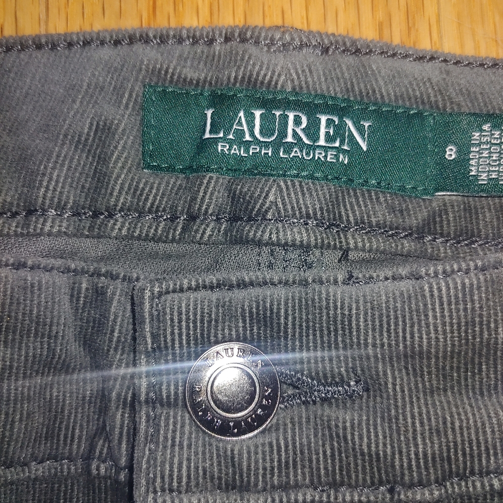 NWOT LAUREN Ralph Lauren Gray Premier Corduroy Straight Leg Pants  – Size 8 - Picture 3 of 8